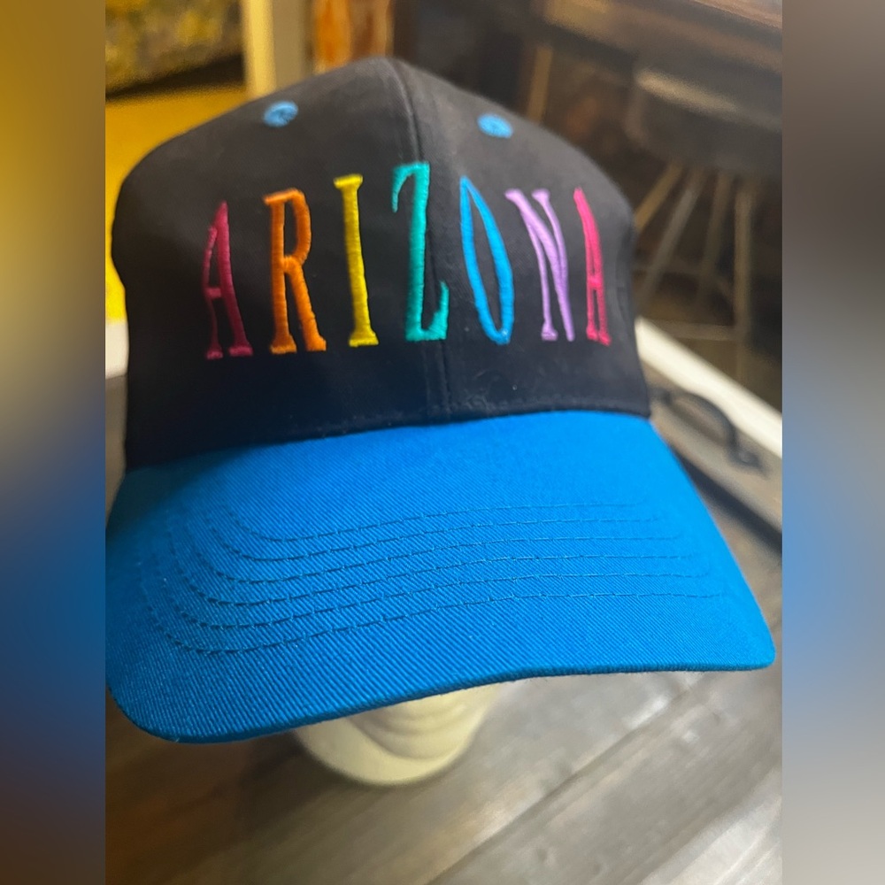 Arizona Logo Tourism Snapback Hat Multicolor Print Raised Stitch 2 Tone